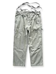 ネイビーカモサスペンダー付きヴィンテージワークパンツ 正面画像