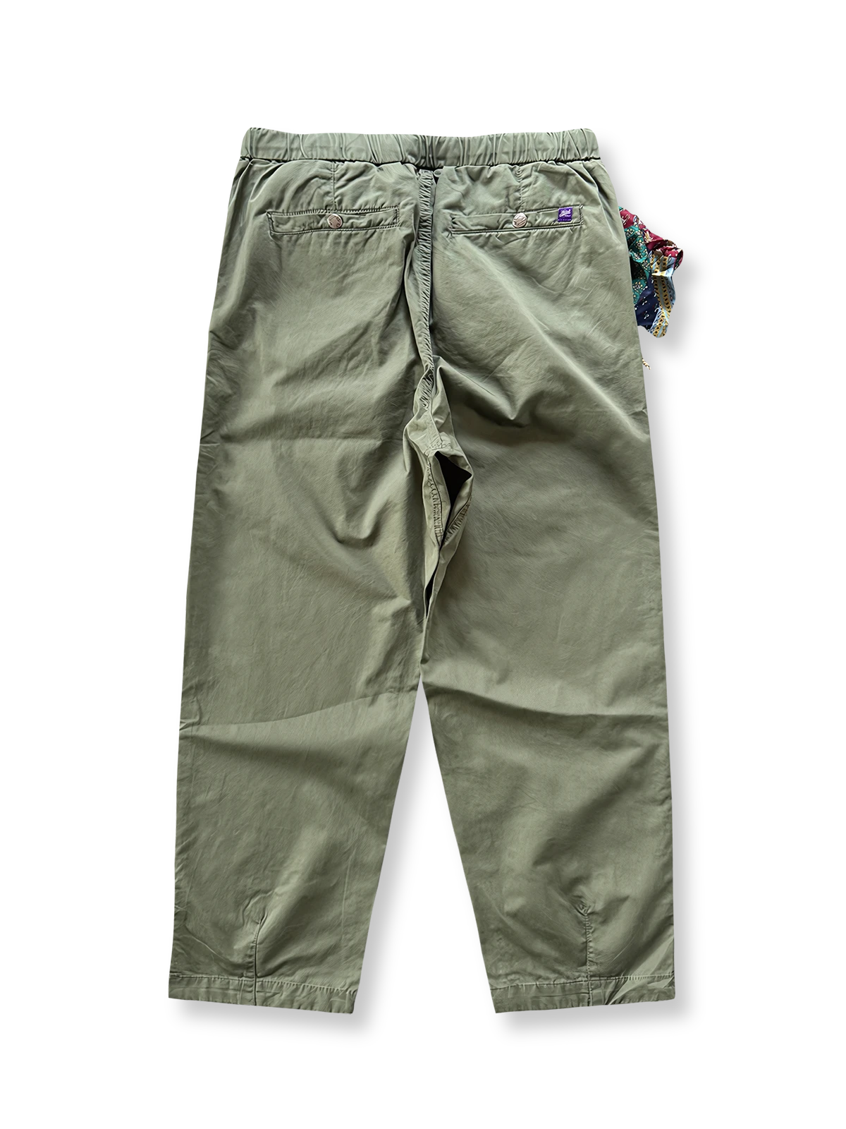 ヴィンテージプリントポケット付きワイドテーパードカジュアルパンツ 全体画像