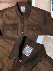 薯莨染めのディテール展示