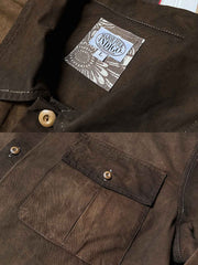 薯莨染めのディテール展示