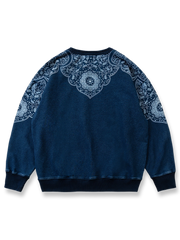 民族風抜染インディゴウォッシュスウェット 全体画像