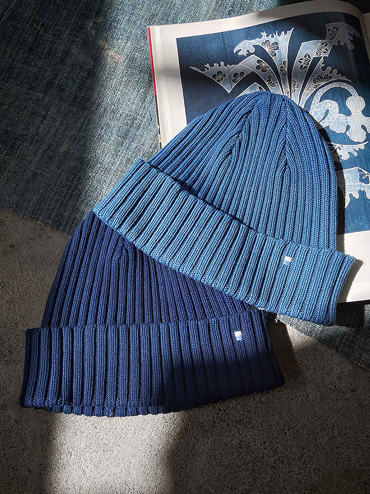 藍染めニットキャップ 全体画像