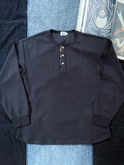 藍染古布を使用した襟元ディテール