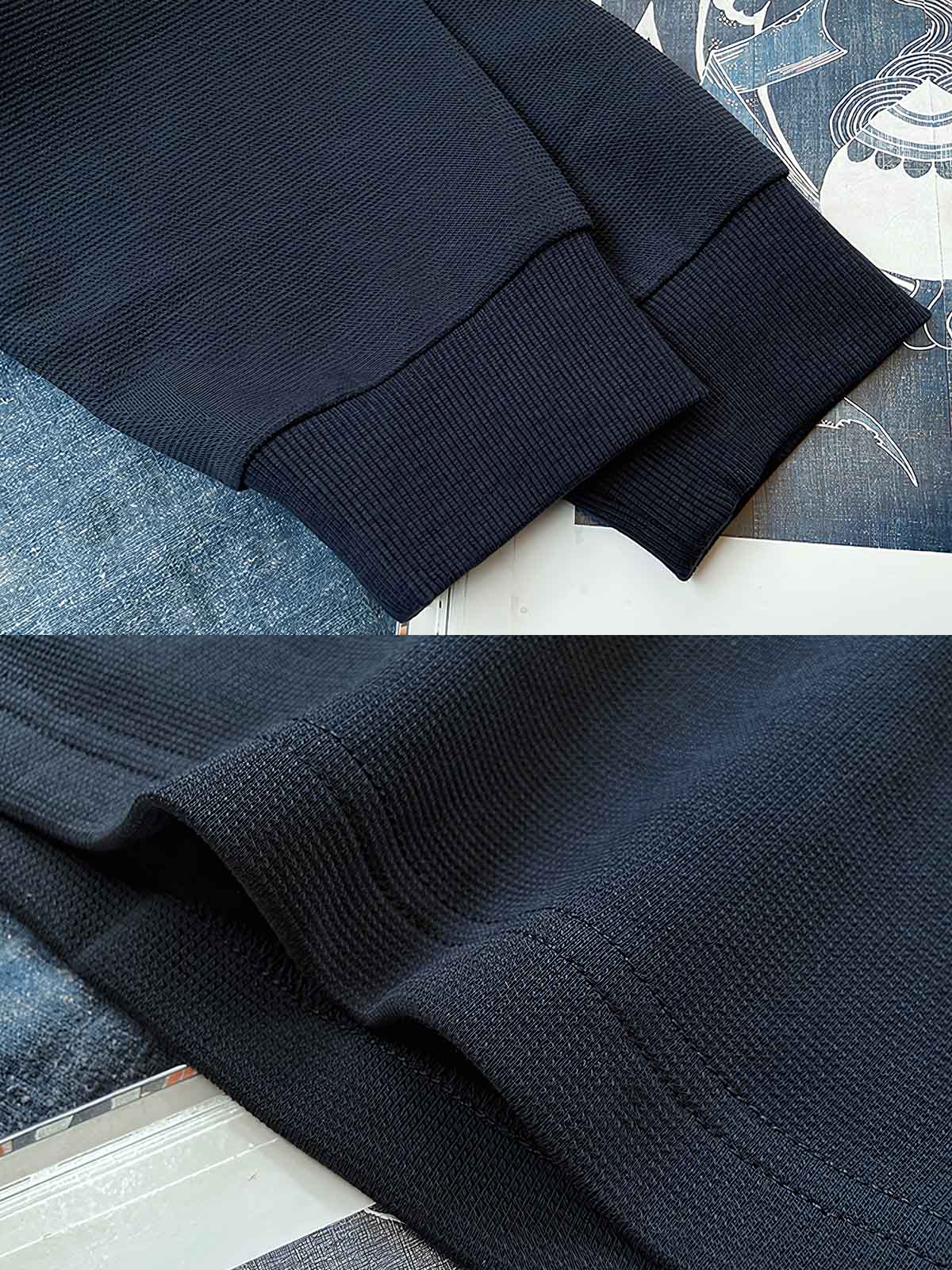 藍染古布を使用した襟元ディテール