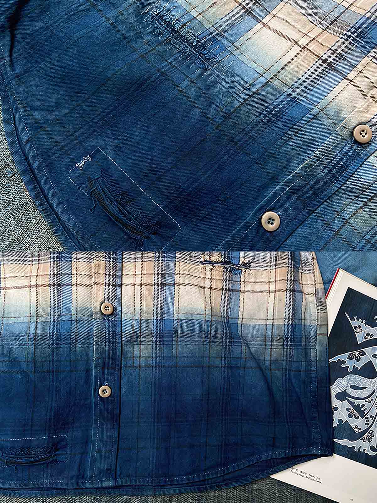 擦り切れ加工とパッチ ディテール画像