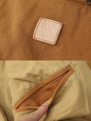 製品画像: "コーデュロイ襟付きハンティングデトロイトキャンバスジャケットの正面ビュー、クラシックなワークスタイル"
詳細画像: "コーデュロイ襟とTalonジッパーのディテール特写、ヴィンテージ感のあるデザイン"