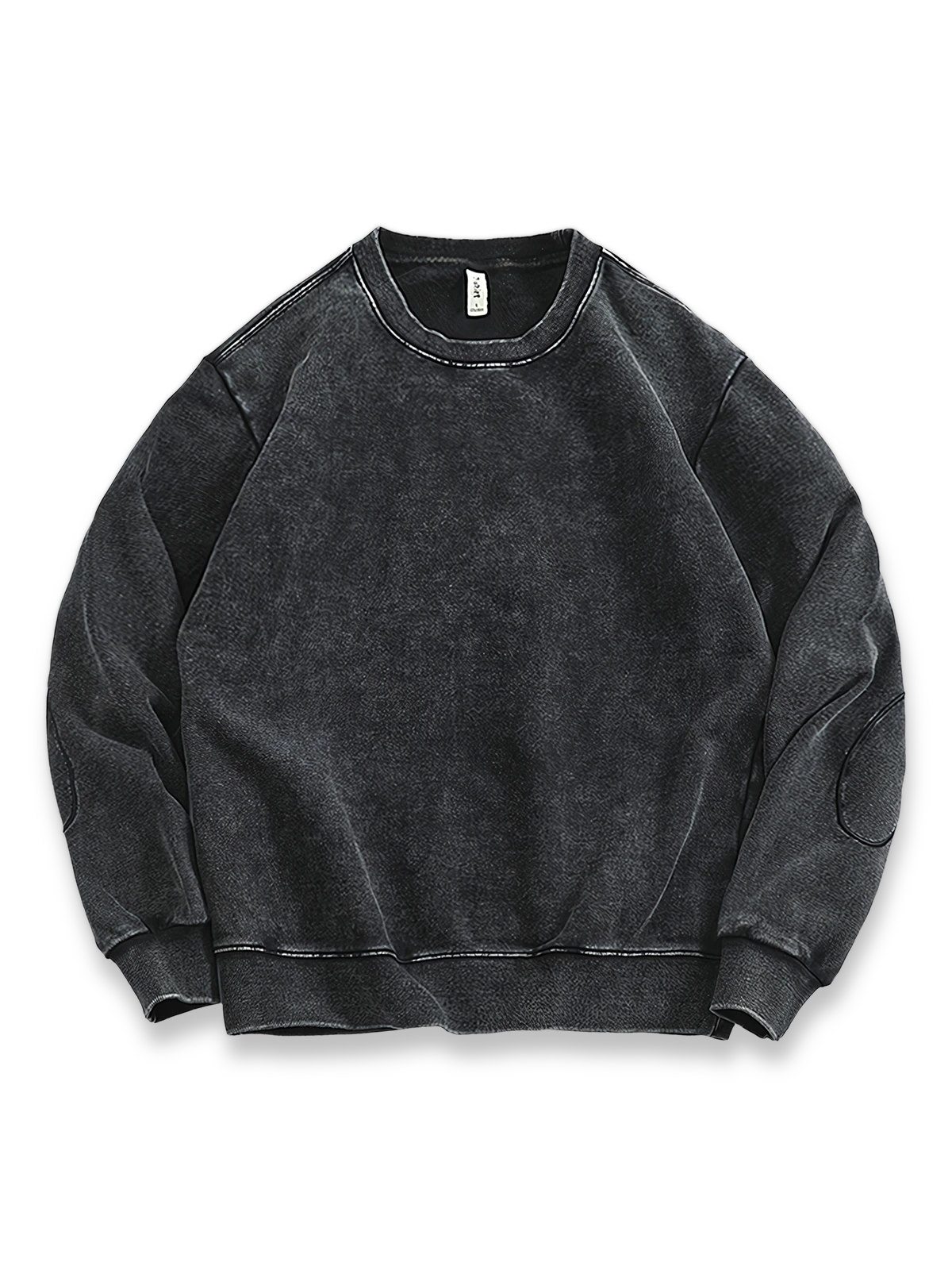 製品画像: ヴィンテージスノーウォッシュクルーネックスウェットのフロントビュー。4色展開で豊富なカラーバリエーションが魅力のデイリースウェット
詳細画像: リブ袖口とスノーウォッシュ加工のディテール。ヴィンテージ感を引き出すトレンドデザイン