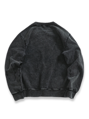 製品画像: ヴィンテージスノーウォッシュクルーネックスウェットのフロントビュー。4色展開で豊富なカラーバリエーションが魅力のデイリースウェット
詳細画像: リブ袖口とスノーウォッシュ加工のディテール。ヴィンテージ感を引き出すトレンドデザイン