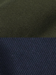 製品画像: ヴィンテージ配色 ラグラン ハーフジップスウェット 正面、クラシックなレトロデザイン
詳細画像: TALONチェーンジッパーと配色デザインのディテール、ヴィンテージ感