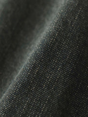 製品画像: アメリカンレトロ風 ルーズフィット ウォッシュ加工デニムワークジャケット 正面、ヴィンテージ感のあるデザイン
詳細画像: 背面の刺繍と銅色ボタンのディテール、クラシックなアクセント