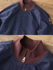 製品画像: 裏起毛 防寒 ミリタリー タンカージャケット 正面
詳細画像: TALONジッパーとトリコロール刺繍ワッペン ディテール