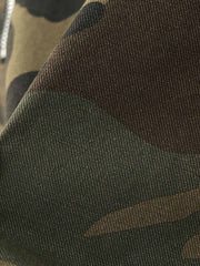 製品画像: アメリカンレトロ風 虎柄迷彩 フード付き ハーフジップ アウトドア ワークジャケット 正面
詳細画像: ハーフジップと大きなフラップポケット ディテール