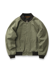 製品画像: 裏起毛 防寒 ウォッシュツイル コンバットジャケット 正面
詳細画像: TALON真鍮ジッパーとリブスタンドカラー ディテール