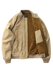 製品画像: 裏起毛 防寒 ウォッシュツイル コンバットジャケット 正面
詳細画像: TALON真鍮ジッパーとリブスタンドカラー ディテール