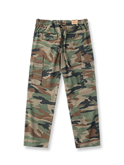 製品画像: アメリカンレトロ風 迷彩 六つポケット ヴィンテージ ウォッシュ カーゴパンツ 正面
詳細画像: カーゴポケットとYKKジッパー ディテール