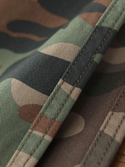 製品画像: アメリカンレトロ風 迷彩 六つポケット ヴィンテージ ウォッシュ カーゴパンツ 正面
詳細画像: カーゴポケットとYKKジッパー ディテール