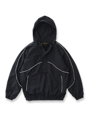 製品画像: レトロ風 配色 フード付き トレーニングジャケット 正面
詳細画像: ハーフジップと反射テープのディテール