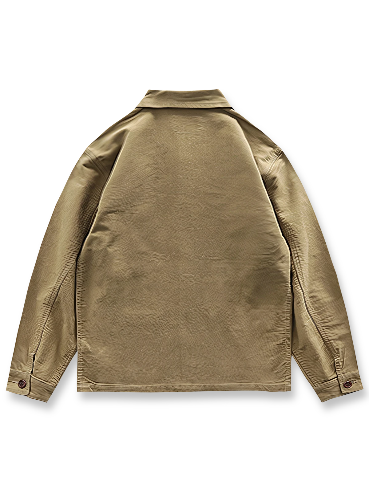 製品画像: ヴィンテージ風 ブラッシュド&ウォッシュ加工 多ポケット ワークジャケット 正面
詳細画像: 重厚なサテン生地、ブラッシュド&ウォッシュ加工、アシンメトリーなポケット ディテール