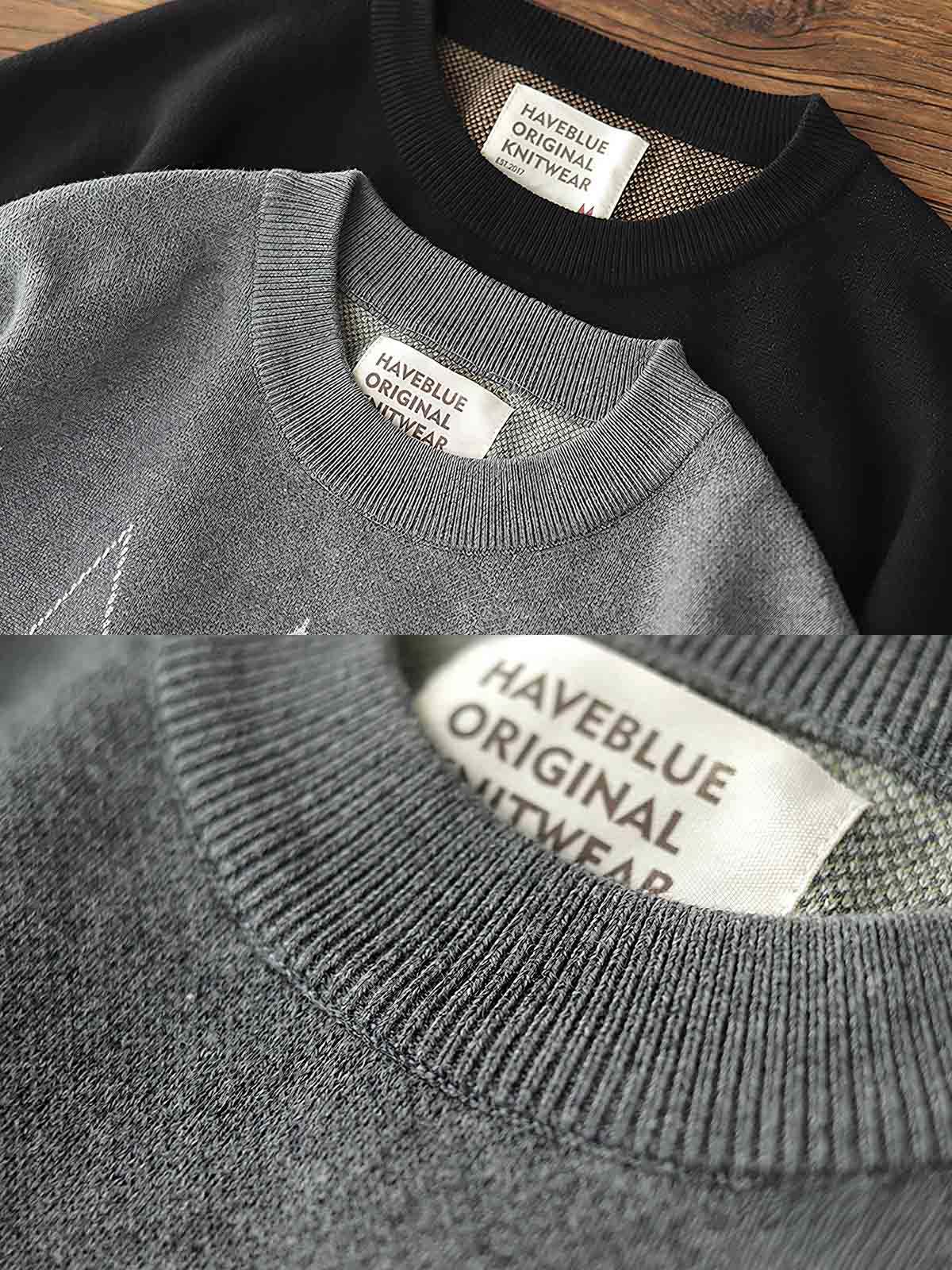 製品画像: ヴィンテージ感あふれる重厚ニット ダイヤ柄セーター 正面ビュー
詳細画像: ダイヤ柄ジャカードのディテールと厚手のリブクルーネック