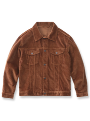 製品画像: ヴィンテージ コーデュロイ Type III ジャケット 正面、クラシックなレトロ風デザイン、秋冬に最適
詳細画像: コーデュロイ生地の柔らかな質感とウォッシュ加工のディテール、ヴィンテージ感