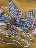 製品画像: リバーシブル シルク刺繍 横須賀 和柄タトゥーアートのシンガーとテッドマン ジャケットの全体画像、日本文化と個性の融合デザイン
詳細画像: 和柄タトゥーアートのシンガーとテッドマン(幸運の赤鬼)の刺繍ディテール、横須賀刺繍の精緻な美しさ