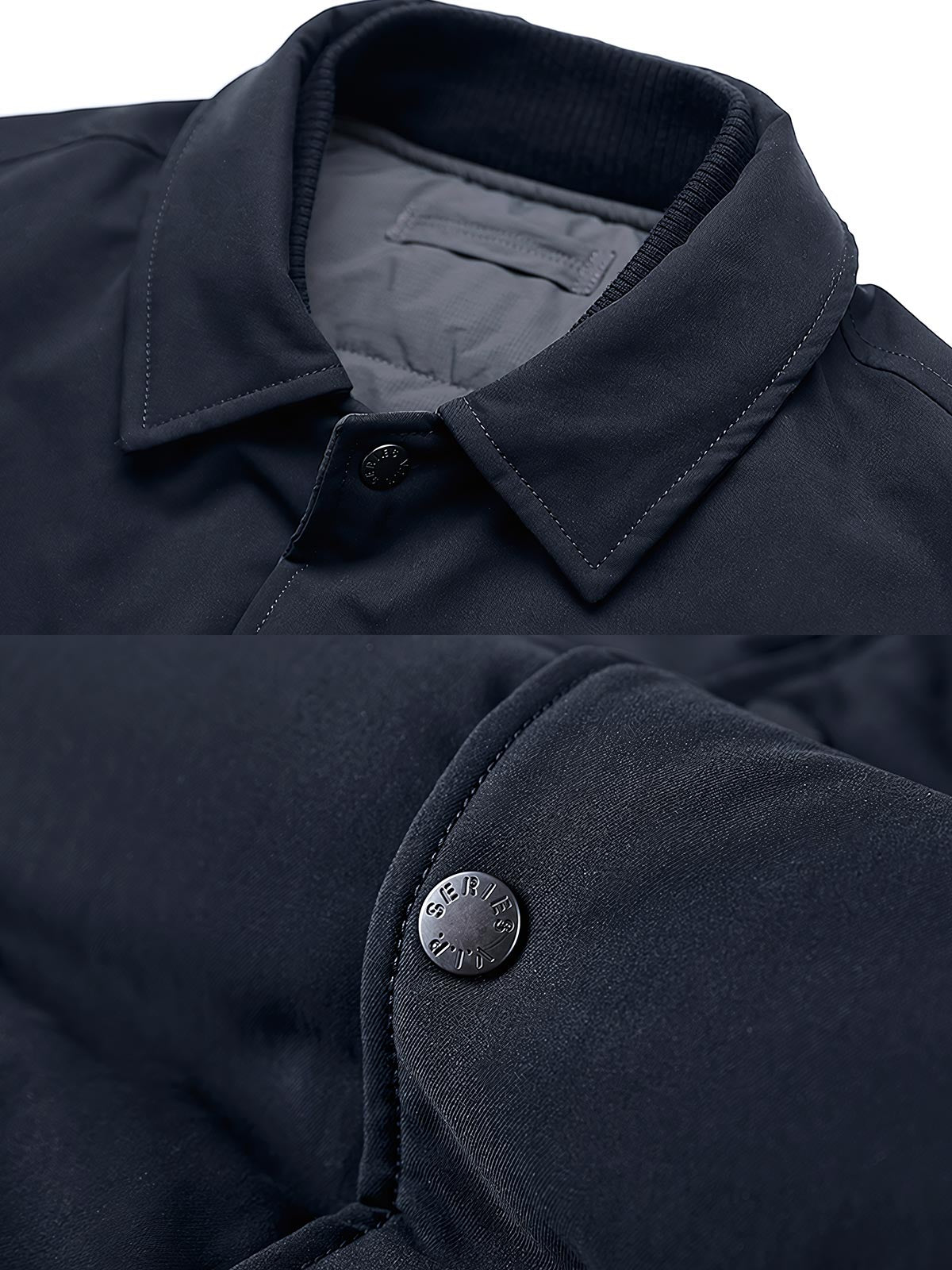 製品画像: アメリカンヴィンテージ リバーシブル ベースボールジャケットの全体画像、面ファスナー付き空軍ワッペンとスカル&コイン刺繍が特徴の個性的デザイン
詳細画像: 背面に施されたスカルとコインの刺繍ディテール、面ファスナー付き空軍ベースボールワッペンの特写、高耐久ポリエステルと柔らかなレーヨン素材