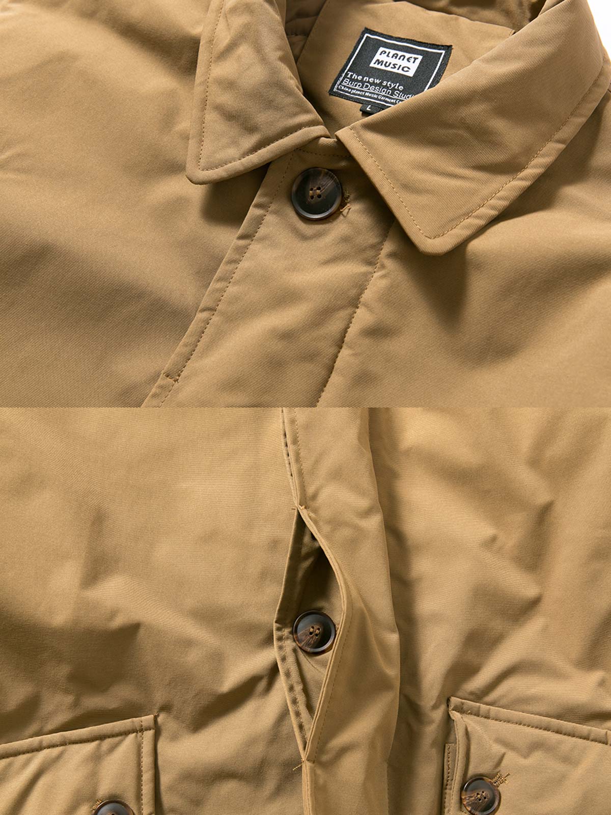 製品画像ALT代替テキスト
クラシックなミドル丈キルティング中綿コート、3色展開(ベージュ、グリーン、ブラック)、冬の防寒に最適。
詳細画像ALT代替テキスト
防風・防水性能を備えたダブルジップとポケットディテールが特徴の中綿コート。