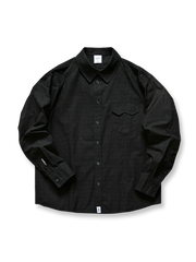 製品画像: 春秋シーズンに最適なコーマコットン製格子織り長袖シャツ全体画像|リラックスフィットで快適なカジュアルスタイル
詳細画像: コーマコットン素材の格子織りディテール|春秋のカジュアルコーディネートに最適な品質感