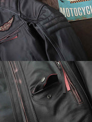 製品画像:
トップグレード牛革 レザーライダースジャケット アメリカンバイクスタイル メンズ ジャケット 全体画像 クラシックデザイン
詳細画像:
ジッパー 肩部 ディテール エッジング加工 ヴィンテージ感 レザーライダースジャケット 詳細 クローズアップ