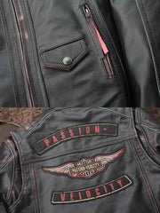 製品画像:
トップグレード牛革 レザーライダースジャケット アメリカンバイクスタイル メンズ ジャケット 全体画像 クラシックデザイン
詳細画像:
ジッパー 肩部 ディテール エッジング加工 ヴィンテージ感 レザーライダースジャケット 詳細 クローズアップ