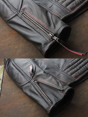 製品画像:
トップグレード牛革 レザーライダースジャケット アメリカンバイクスタイル メンズ ジャケット 全体画像 クラシックデザイン
詳細画像:
ジッパー 肩部 ディテール エッジング加工 ヴィンテージ感 レザーライダースジャケット 詳細 クローズアップ