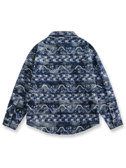 製品画像
エスニック柄長袖シャツ全体展示、ヴィンテージ風デザインと個性的なエスニック柄プリントが特徴のファッションアイテム。快適なコットン素材で、シンプルながら印象的なスタイル。
詳細画像
エスニック柄長袖シャツのディテール、ユニークなプリントとヴィンテージスタイルが特徴。100%コットン素材で通気性と快適さを兼ね備えたデザイン。