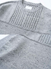 製品画像
カラードットケーブル編みウールセーターの全体画像。レトロなカラードットデザインが特徴的なケーブル編みのニットセーターは、秋冬シーズンにぴったりのアイテム。
詳細画像
セーターのケーブル編みディテールとカラードットデザインが特徴的。ウールとポリエステルの混紡素材で温かさと快適さを提供し、秋冬のコーディネートに最適。