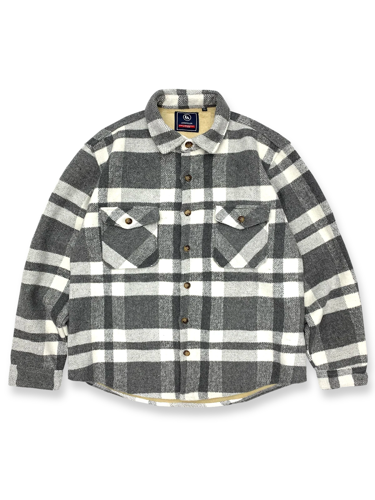 製品画像
チェック柄シャツの全体展示画像、裏起毛とフランネル素材が強調された秋冬向けの温かみのあるデザイン。
詳細画像
シャツのディテールとポケットデザインのクローズアップ、ブラッシュド加工による柔らかい肌触りが特徴。