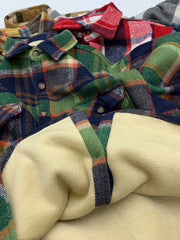 製品画像
チェック柄シャツの全体展示画像、裏起毛とフランネル素材が強調された秋冬向けの温かみのあるデザイン。
詳細画像
シャツのディテールとポケットデザインのクローズアップ、ブラッシュド加工による柔らかい肌触りが特徴。