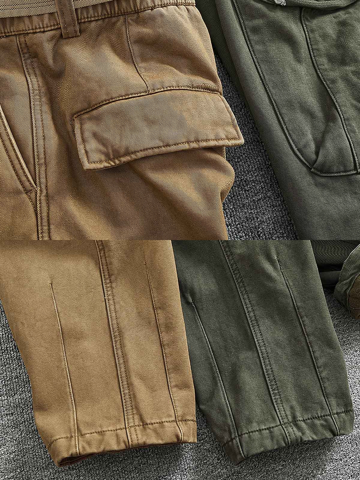 製品画像
カーキ色の裏起毛&加厚ストレートワークパンツ全体展示図、裏起毛デザインと加厚素材のディテールが際立つ。
詳細画像
パンツのウエスト部分、ゴムとポケットのディテールアップ。ゴムウエストとドローコードの調節可能なデザインが強調されている。