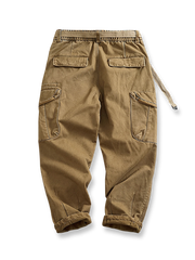 製品画像
カーキ色の裏起毛&加厚ストレートワークパンツ全体展示図、裏起毛デザインと加厚素材のディテールが際立つ。
詳細画像
パンツのウエスト部分、ゴムとポケットのディテールアップ。ゴムウエストとドローコードの調節可能なデザインが強調されている。