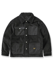 製品画像: 裏起毛付きで保温性に優れたコーデュロイワークジャケット全体の外観、ヴィンテージ感のあるウォッシュ加工が特徴。
詳細画像: 多ポケットデザインと裏起毛仕様、コーデュロイ素材の厚手な質感のクローズアップ。