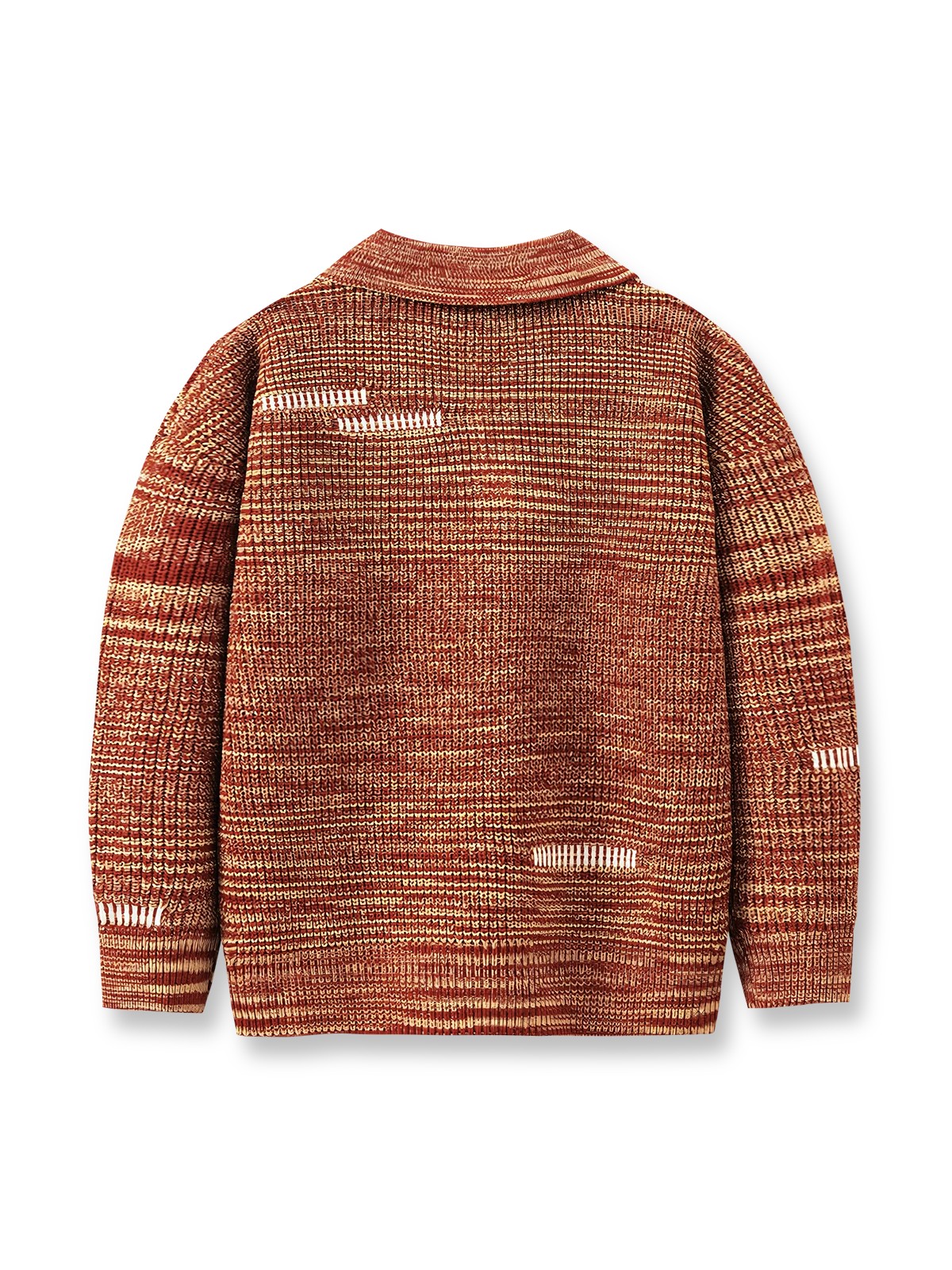 製品画像
秋冬向けのレトロ ポロカラー ニットセーター。中厚のアクリル素材を使用したメンズウェアで、クラシックな三つボタンデザインの襟元が特徴。ルーズフィットのシルエットがリラックス感を提供し、保温性とスタイリッシュさを両立した万能セーター。
詳細画像
レトロなポロカラー ニットセーターの襟元ディテール特写。クラシックな三つボタンデザインがアクセントとなり、モダンで上品な印象を演出。加厚アクリル素材のしっかりとした質感と、秋冬の着用に最適な仕様を示す特写画像。