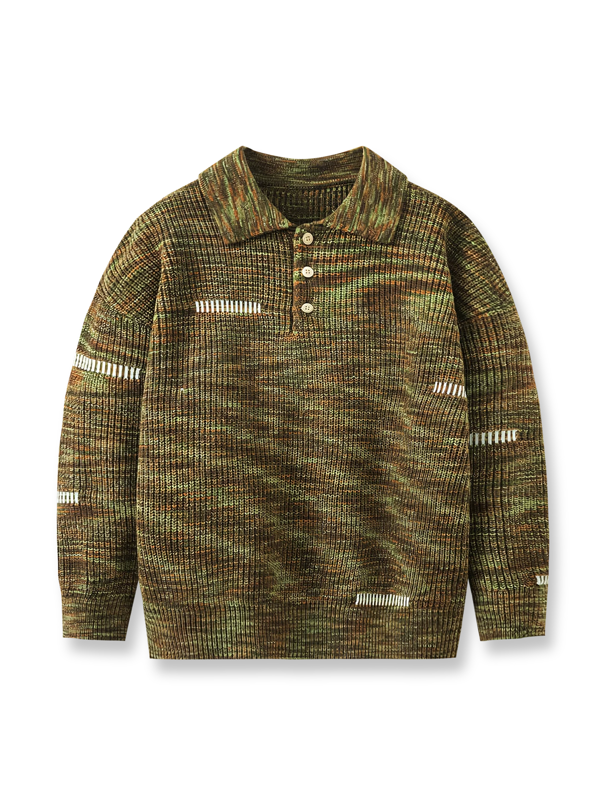 製品画像
秋冬向けのレトロ ポロカラー ニットセーター。中厚のアクリル素材を使用したメンズウェアで、クラシックな三つボタンデザインの襟元が特徴。ルーズフィットのシルエットがリラックス感を提供し、保温性とスタイリッシュさを両立した万能セーター。
詳細画像
レトロなポロカラー ニットセーターの襟元ディテール特写。クラシックな三つボタンデザインがアクセントとなり、モダンで上品な印象を演出。加厚アクリル素材のしっかりとした質感と、秋冬の着用に最適な仕様を示す特写画像。