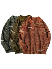 製品画像
秋冬向けのレトロ ポロカラー ニットセーター。中厚のアクリル素材を使用したメンズウェアで、クラシックな三つボタンデザインの襟元が特徴。ルーズフィットのシルエットがリラックス感を提供し、保温性とスタイリッシュさを両立した万能セーター。
詳細画像
レトロなポロカラー ニットセーターの襟元ディテール特写。クラシックな三つボタンデザインがアクセントとなり、モダンで上品な印象を演出。加厚アクリル素材のしっかりとした質感と、秋冬の着用に最適な仕様を示す特写画像。