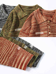 製品画像
秋冬向けのレトロ ポロカラー ニットセーター。中厚のアクリル素材を使用したメンズウェアで、クラシックな三つボタンデザインの襟元が特徴。ルーズフィットのシルエットがリラックス感を提供し、保温性とスタイリッシュさを両立した万能セーター。
詳細画像
レトロなポロカラー ニットセーターの襟元ディテール特写。クラシックな三つボタンデザインがアクセントとなり、モダンで上品な印象を演出。加厚アクリル素材のしっかりとした質感と、秋冬の着用に最適な仕様を示す特写画像。