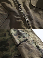 製品画像
アウトドア機能性 速乾 防風 撥水 フード付きジャケットの正面全体像。高密度ナイロンオックスフォードジャカード生地を使用し、三防(速乾、防風、撥水)性能を兼ね備えたデザイン。調整可能なフード付きで、都市からアウトドアまで幅広く活躍。
詳細画像
フード付きジャケットの水平に配置されたポケット部分を特写。フラップ付きポケットの内部には隠しマグネットボタンが内蔵されており、安全性と収納性を向上。高密度ナイロン素材の撥水加工とディテールが際立つ特写画像。