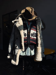 ヴィンテージ バイカー ジャカード ウール カーディガン