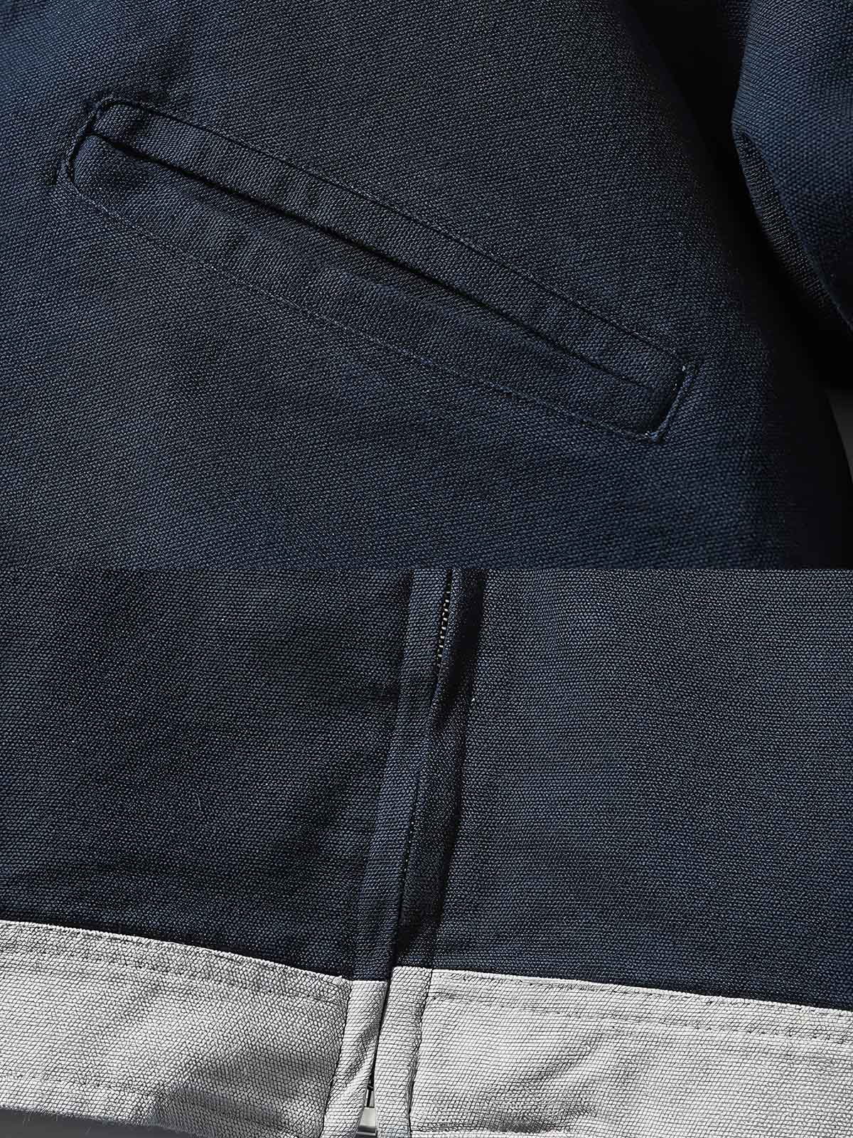 製品画像: 3WAYヴィンテージ切り替えデザインダウンワークジャケット全体イメージ画像。ブラウンコーデュロイ襟とネイビー×ミントグリーンの配色が特徴で、取り外し可能なインナーダウンを備えた多機能アウター。
詳細画像: ホワイトダックダウンライナーの取り外し構造とブラウンコーデュロイ襟、さらに水洗い加工が施された耐久性の高いコットン表地のディテールクローズアップ画像。保温性とクラシックなヴィンテージ感が際立つ仕上がり。