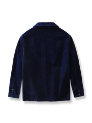 製品画像: リバイバル版コーデュロイ素材とフリース裏地を使用したカジュアルブレザー全体展示図、秋冬にぴったりの暖かさとスタイルを兼ね備えたデザイン
詳細画像: コーデュロイ生地の質感とラペルデザインのディテールクローズアップ