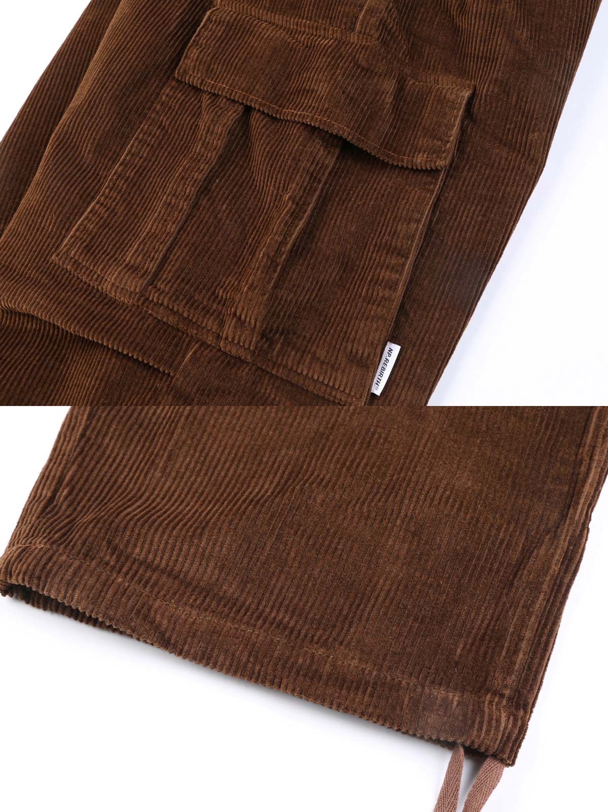 製品画像:
ビッグポケットコーデュロイカーゴパンツ、厚手コーデュロイ素材使用、ビッグポケットデザインで収納力を向上、秋冬に最適な暖かさと実用性を兼ね備えたアイテム
詳細画像:
コーデュロイ生地とビッグポケットディテール、裾のドローコードとウエストの調節可能なドローコード、ゆったりとしたシルエットでリラックスした着心地