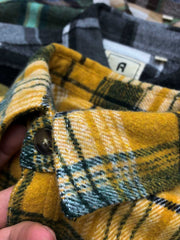 製品画像
「チェック柄フランネルシャツジャケット、起毛加工を施した厚手コットン素材で、秋冬シーズンに最適なヴィンテージ感のあるデザイン」
詳細画像
「柔らかな質感の厚手コットン、ダブルポケットと肘部分のパッチデザインが特徴。水洗いとソフト加工で快適な着心地と優れた保温性」