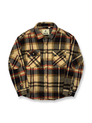 製品画像
「チェック柄フランネルシャツジャケット、起毛加工を施した厚手コットン素材で、秋冬シーズンに最適なヴィンテージ感のあるデザイン」
詳細画像
「柔らかな質感の厚手コットン、ダブルポケットと肘部分のパッチデザインが特徴。水洗いとソフト加工で快適な着心地と優れた保温性」