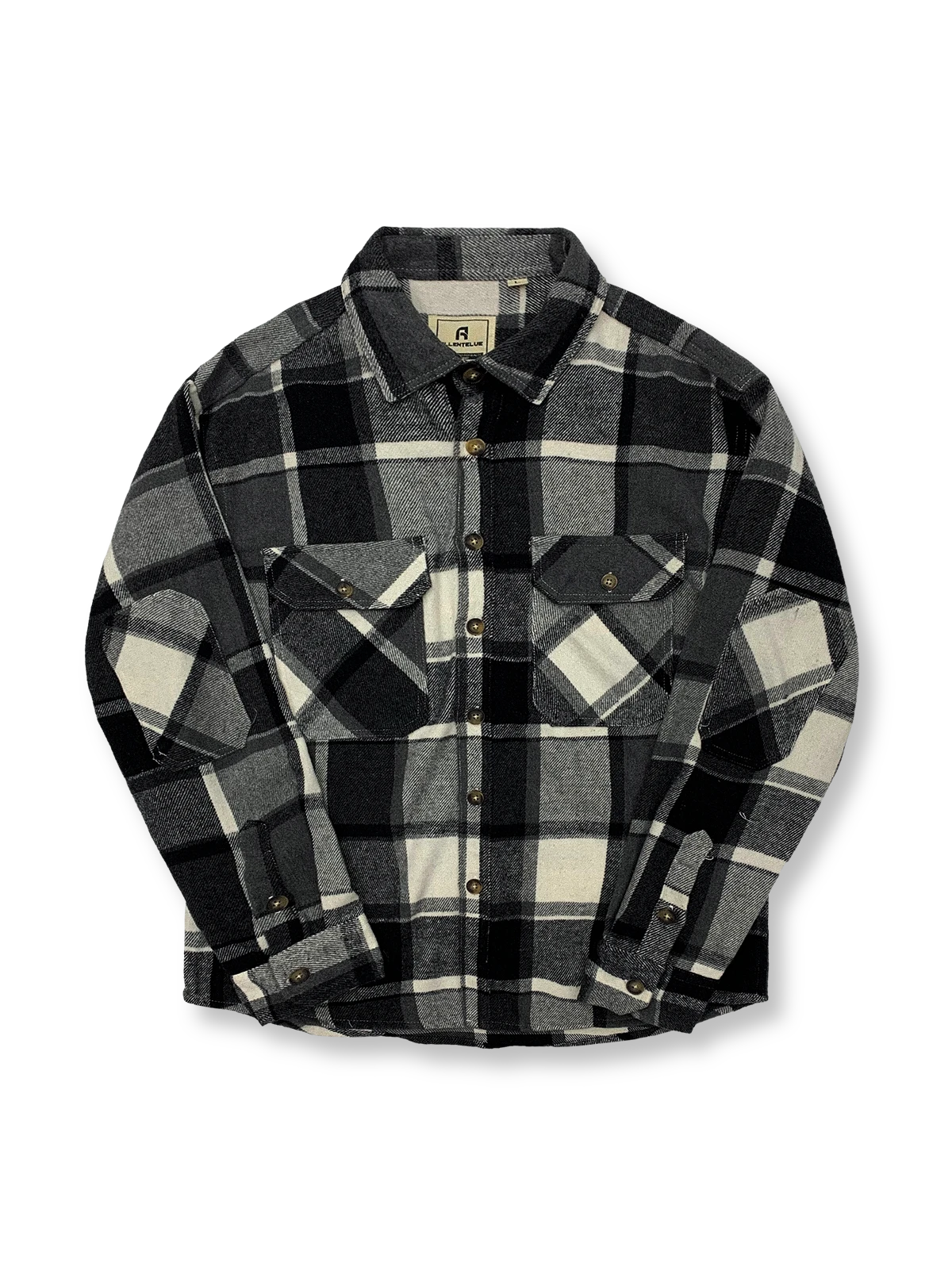 製品画像
「チェック柄フランネルシャツジャケット、起毛加工を施した厚手コットン素材で、秋冬シーズンに最適なヴィンテージ感のあるデザイン」
詳細画像
「柔らかな質感の厚手コットン、ダブルポケットと肘部分のパッチデザインが特徴。水洗いとソフト加工で快適な着心地と優れた保温性」